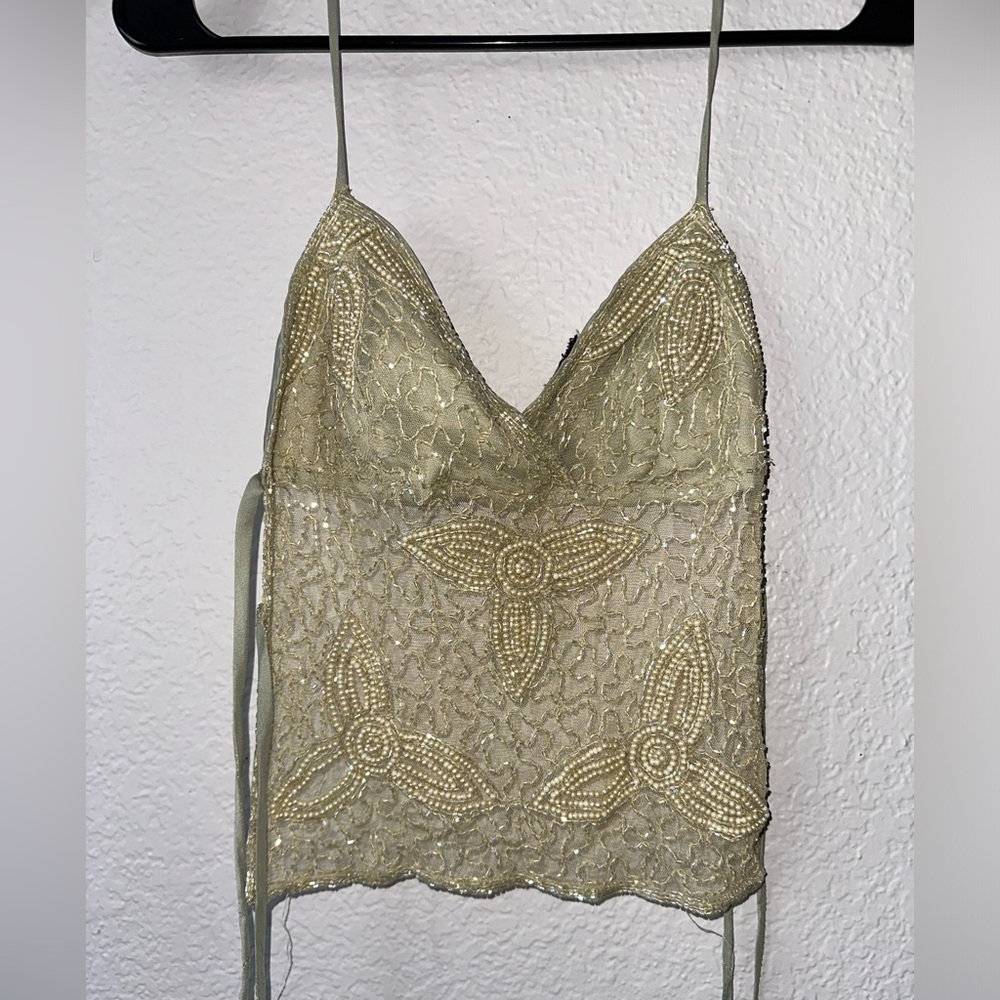 Beaded backless top
